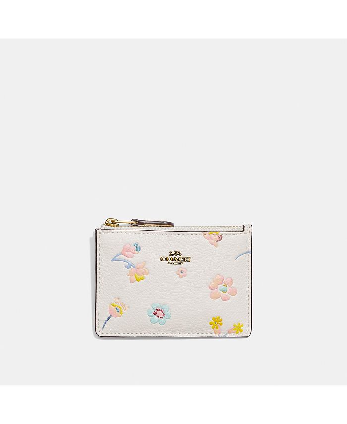 COACH Floral Printed Leather Small Wristlet - Macy's