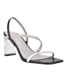 Women's Idina Strappy Clear Block Heel Strappy Dress Sandals