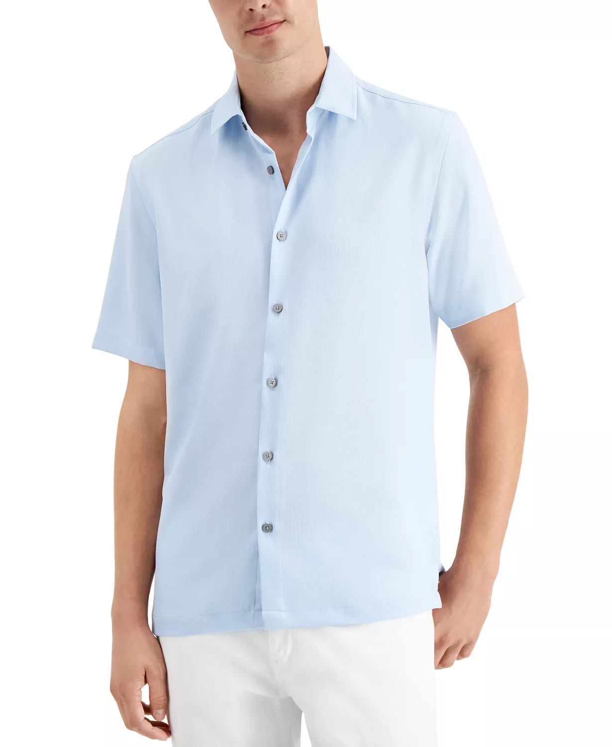 Macy’s: Alfani Men’s Solid Short Sleeve Shirts $6.96