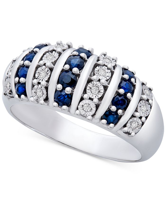 Macy's blue sapphire ring best sale