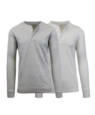 Men's Long Sleeve Thermal Henley Tee, Pack of 2