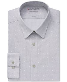 Calvin Klein Men's Steel Slim-Fit Non-Iron Stretch Performance Greystone Dress Shirt