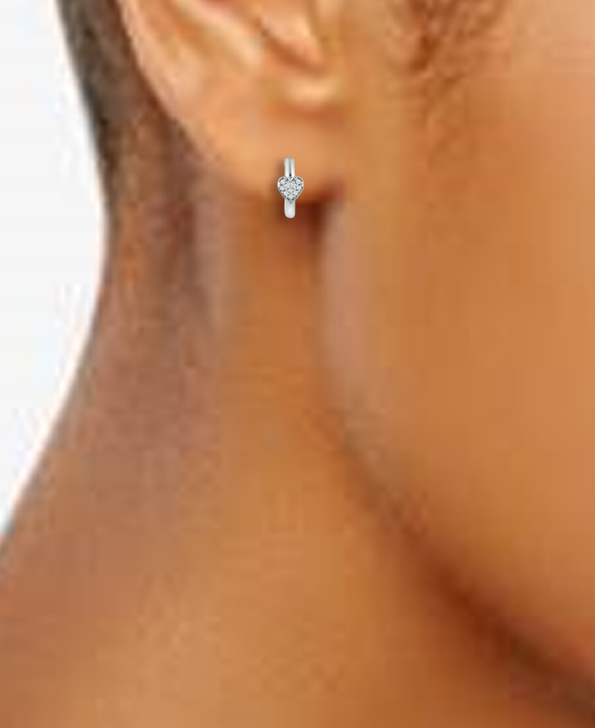 Giani Bernini Cubic Zirconia Heart Small Hoop Earrings, 0.63