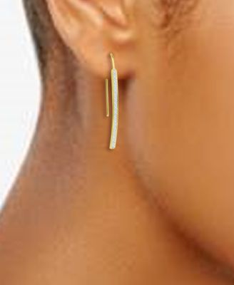 Cubic Zirconia Vertical Bar Threader Earrings, Created for Macy's