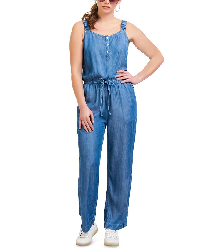 Black Tape Petite Chambray Jumpsuit Macy s