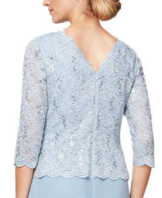 Women's Sequin Embellished Lace Top Gown