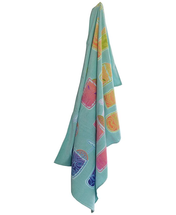 Martha Stewart Collection Tiki Velour Beach Towel, Created for Macy's