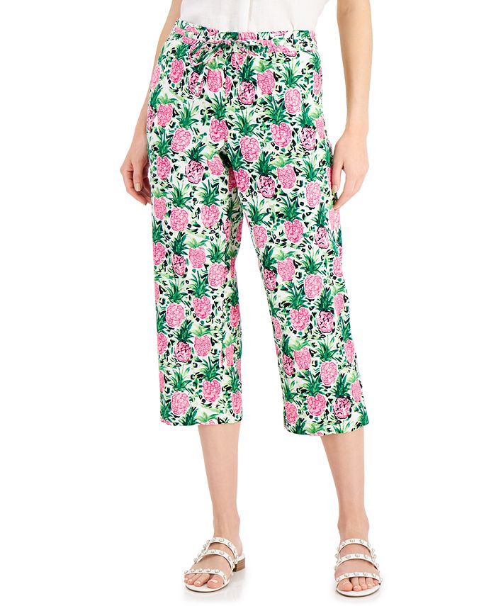 Charter Club Cropped Floral-Print Pants, Created for Macy's - Macy's
