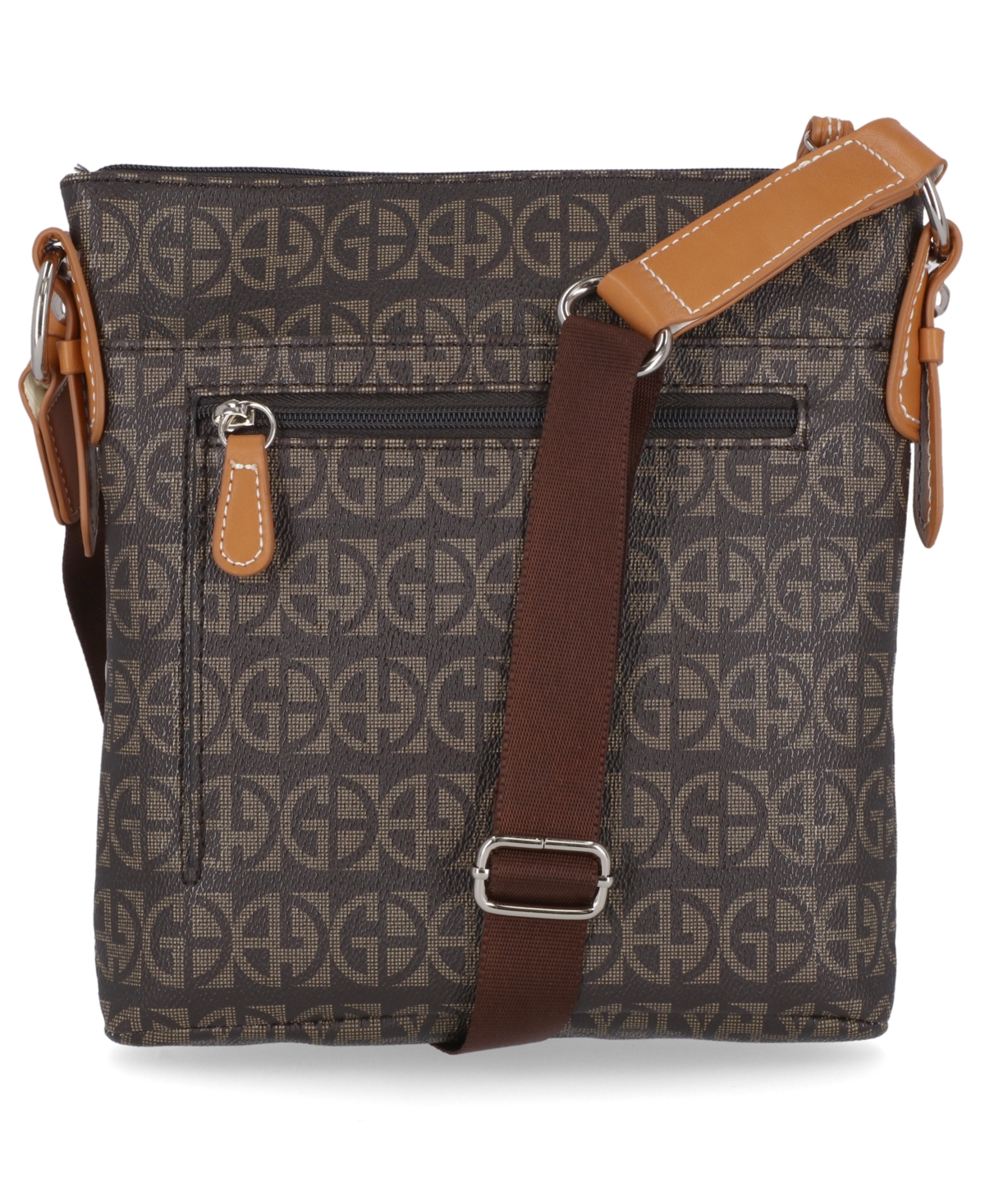 Giani Bernini Block Signature Crossbody, Created For Macy's In Brown,silver