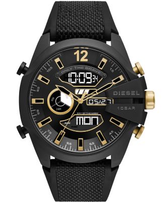 Diesel - Men's Mega Chief Black Silicone Strap Watch 51mm