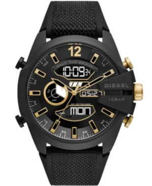 Shop Diesel Men's Mega Chief Black Silicone Strap Watch 51mm