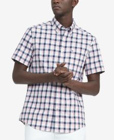 Men's Custom-Fit TH Flex Stretch Poplin River Oaks Check Shirt 