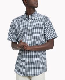 Men's Classic-Fit TH Flex Stretch Poplin Twain Check Shirt