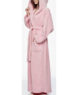 Women's Hooded Full Ankle Length Premium Fleece Bathrobe