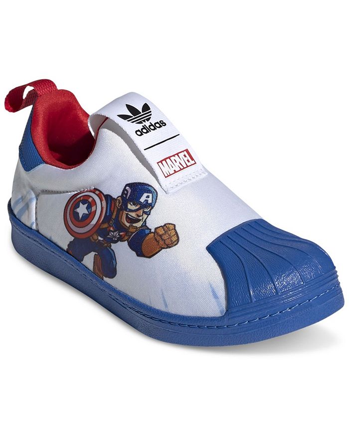 adidas Little Boys Superstar 360 SlipOn Marvel Captain