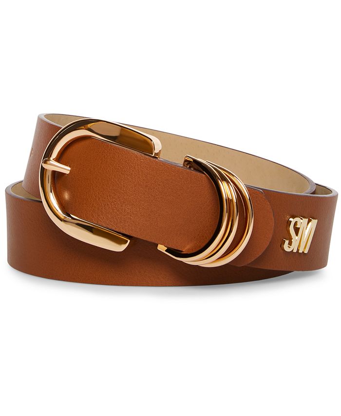 Steve Madden Women's Multi DRing Keeper Belt with Gold Hardware