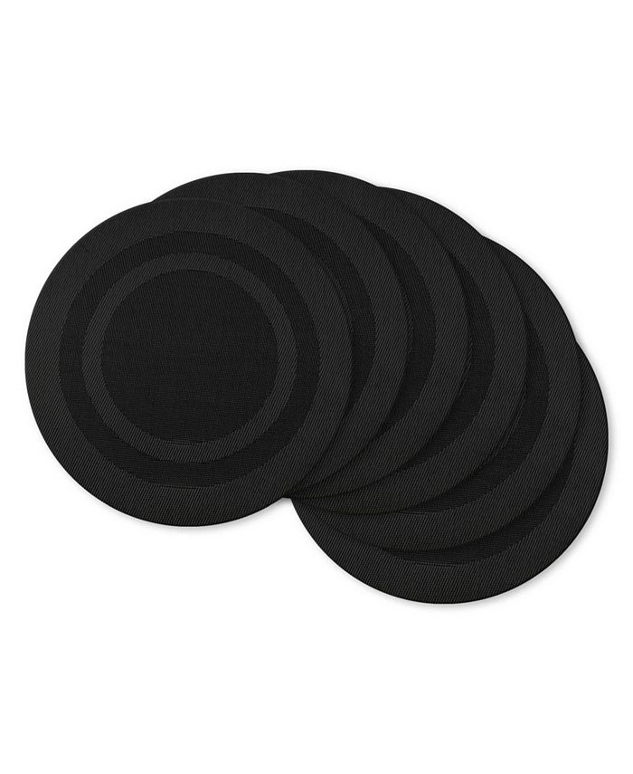 Design Imports Black Round Double frame Placemat, Set of 6 Macy's