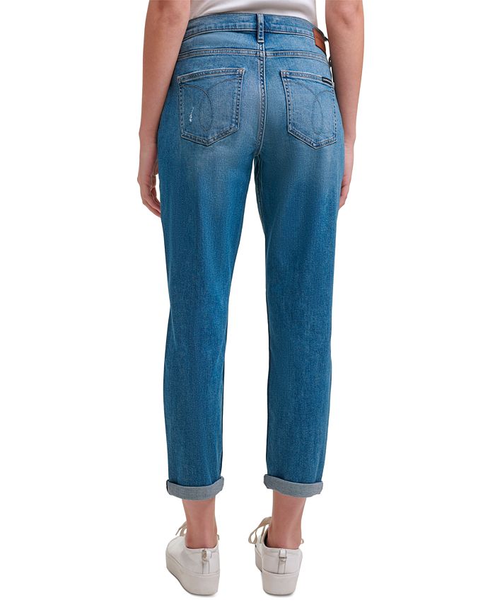 Calvin Klein Jeans Mid-Rise Slim-Fit Boyfriend Jeans - Macy's