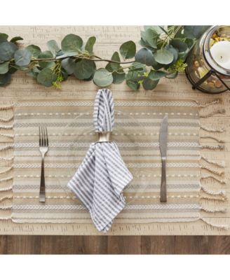 Stripe with Fringe Placemat, Set of 6