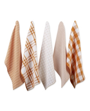 Design Imports Design Import Farmhouse Woven Dishtowel, Set Of 5 In Multicolor