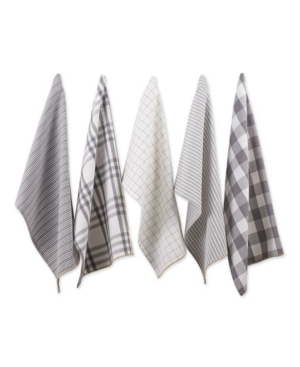 Design Imports Design Import Farmhouse Woven Dishtowel, Set Of 5 In Gray