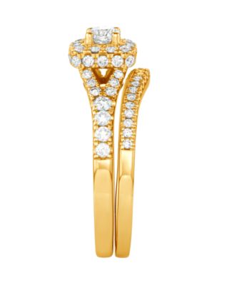 Diamond Halo Bridal Set (1 ct. t.w.) in 14k Yellow or White Gold