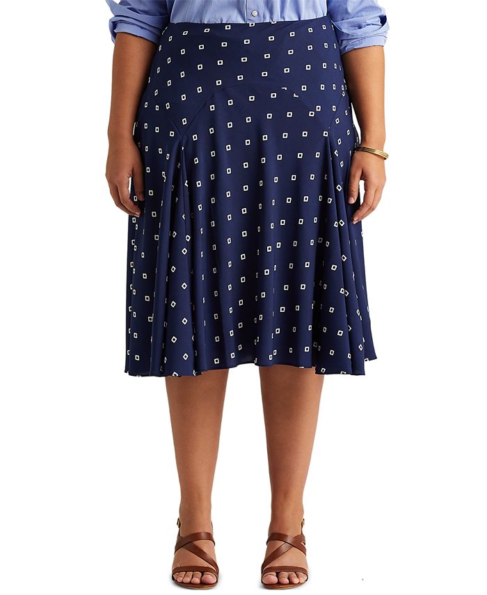 Lauren Ralph Lauren Plus Size Crepe Peasant Skirt Macy's