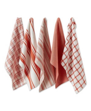 Design Imports Design Import Asst Spice Woven Dishtowels, Set Of 5 In Spice
