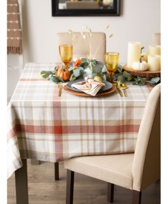 Thanksgiving Cozy Picnic, Plaid Tablecloth, 52" x 52"