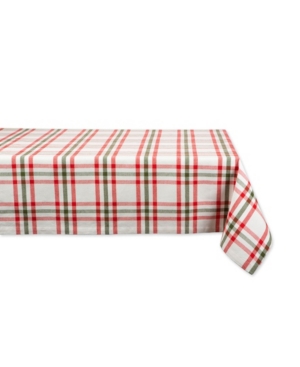 Shop Design Imports Kitchen And Table Top Jolly Tree Collection Tablecloth, Nutcracker Plaid, 52" X 52" In Multicolor
