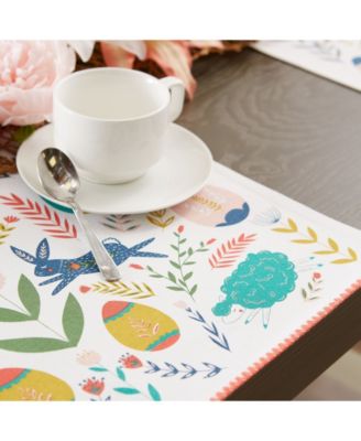 Easter Folk Garden Placemats 13" x 19", Set of 6