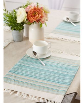 Fringed Stripe Table Toppers, 13" x 20", Set of 6