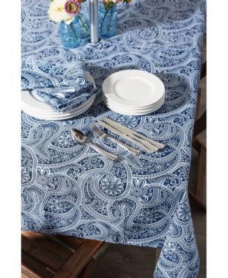 Paisley Print Outdoor Tablecloth with Zipper, 60 Round