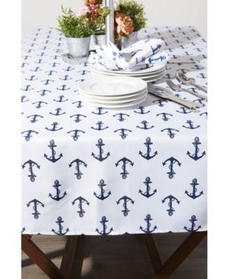 Anchors Print Outdoor Tablecloth with Zipper, 60" x 84"