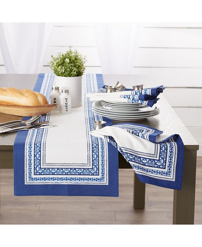 Porto Print in Olive Table Runner