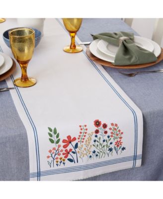 Flower Garden Embellished Table Runner, 14" x 72"