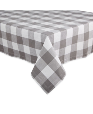 Design Imports Buffalo Check Tablecloth, 60" X 84" In Gray