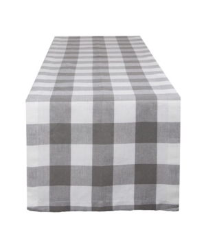 Shop Design Imports Buffalo Check Table Runner, 14" X 108" In Gray