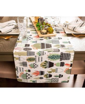 Urban Oasis Cactus Print Table Runner, 14" x 108"
