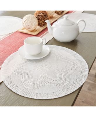 Floral Woven Round Placemat, Set of 6