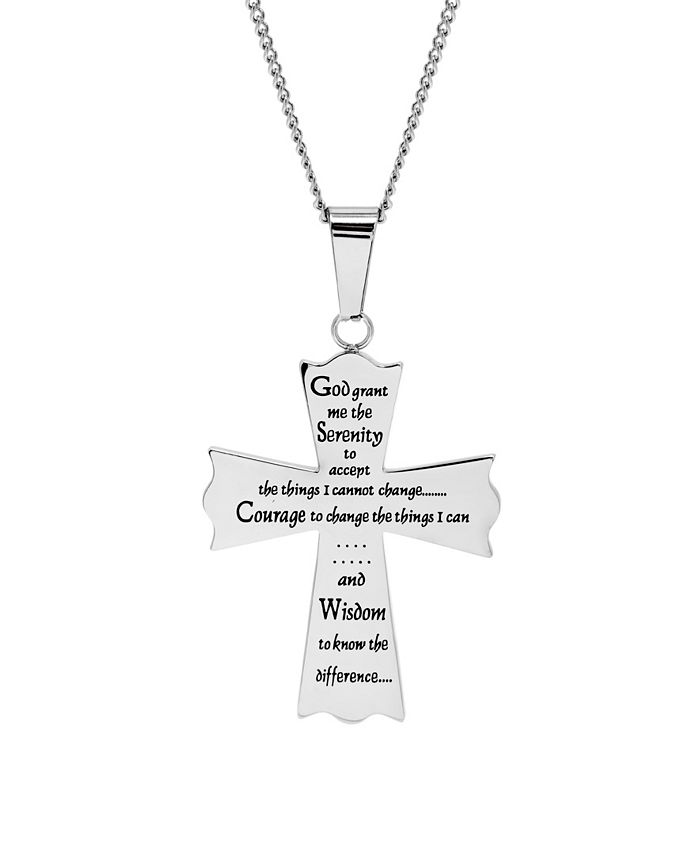 Eve's Jewelry Men's Serenity Prayer Cross Pendant Necklace & Reviews ...
