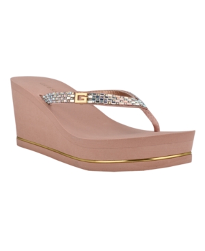 Guess Women's Sinndey Eva Flip Flop Wedge Sandal Women's Shoes