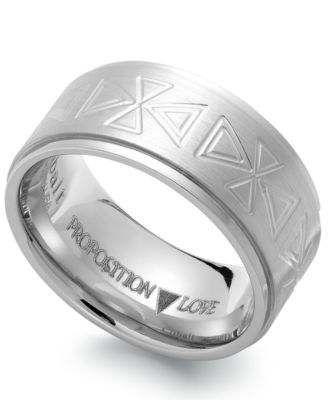 Cobalt Triangle Motif Wedding Band