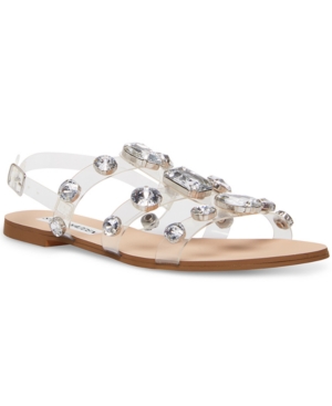 Steve Madden Women's Dallace Gemstone Vinyl Gladiator Sandals