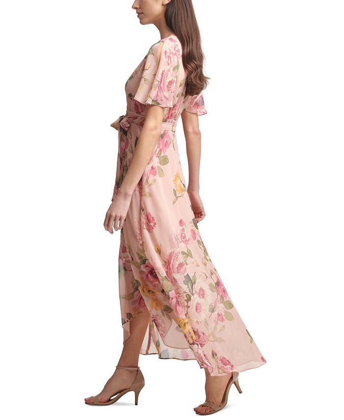 Jessica Howard Petite Floral Faux-Wrap Maxi Dress - Macy's