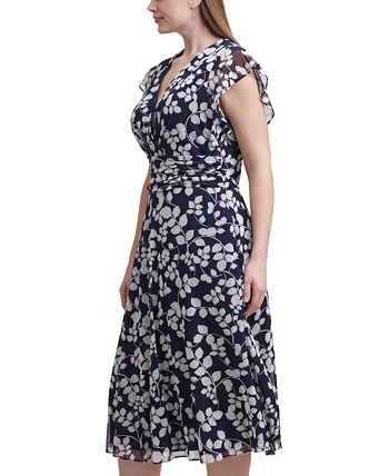 Jessica howard illusion ruched waist midi dress best sale