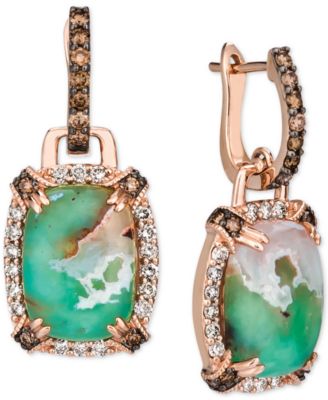 Le Vian - Aquaprase Candy & Diamond (1-1/20 ct. t.w.) Drop Earrings in 14k Rose Gold