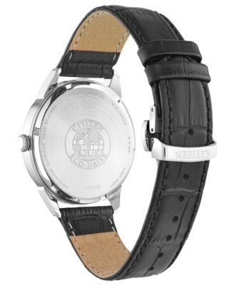 Citizen Eco-Drive Men's Corso Black Leather Strap Watch 40mm