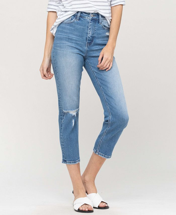 VERVET Women's Super High Rise Cropped Slim Straight Jeans & Reviews