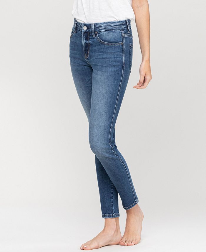 VERVET Women's Mid Rise Waistband Detail Ankle Skinny Jeans & Reviews ...